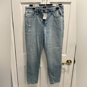 J CREW NWT 9" Mid Rise Skinny Distressed Jeans Med Light Wash SIZE 29 WOMENS NEW